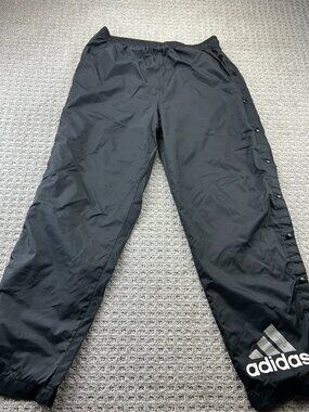 Vintage 90s Adidas Full Tearaway Track Pants Men Extra Large XL Black Activewear